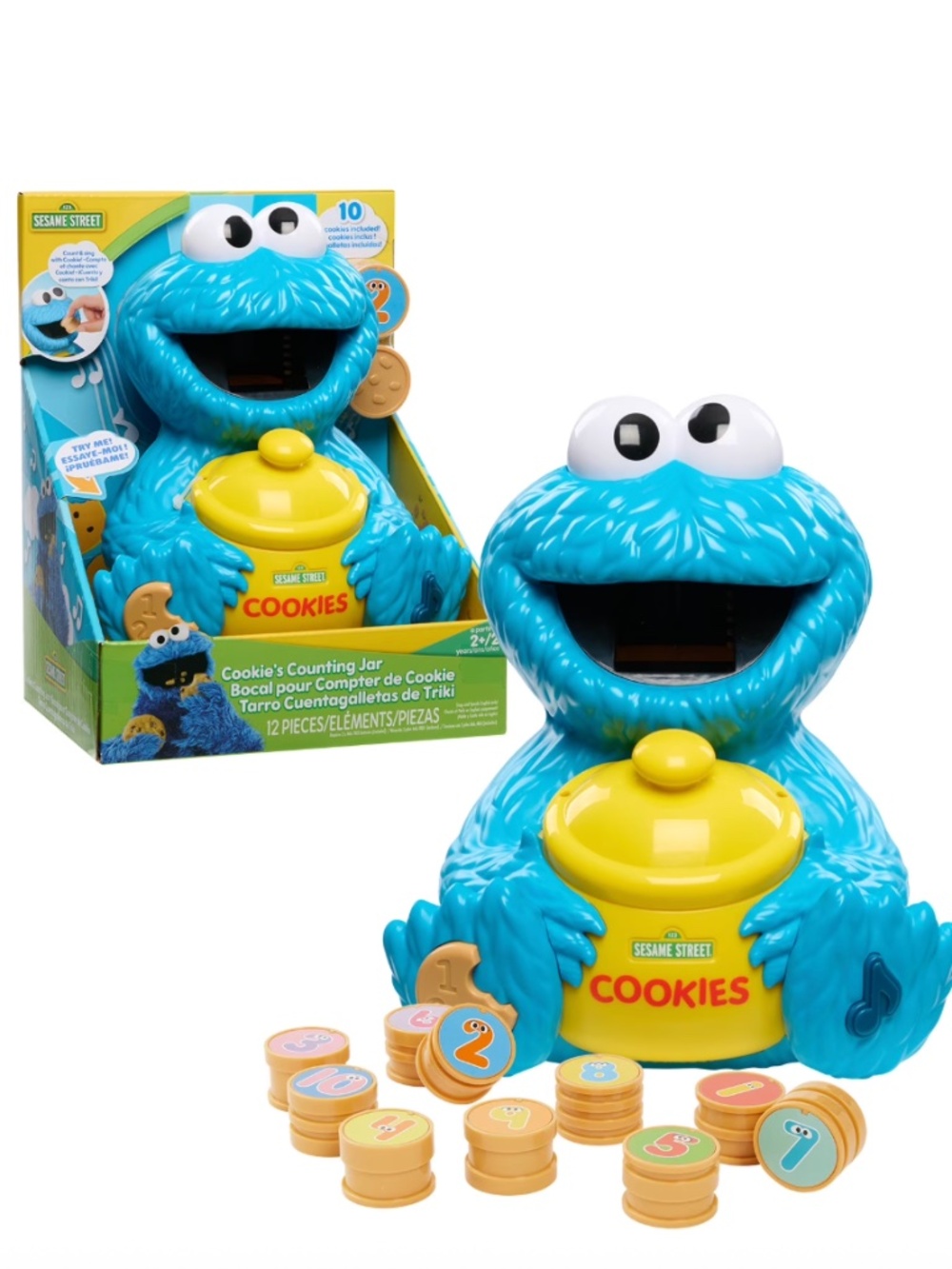 Sesame Street Cookie's Counting Jar, 12-Pieces, Learning and Education, Kids Toy